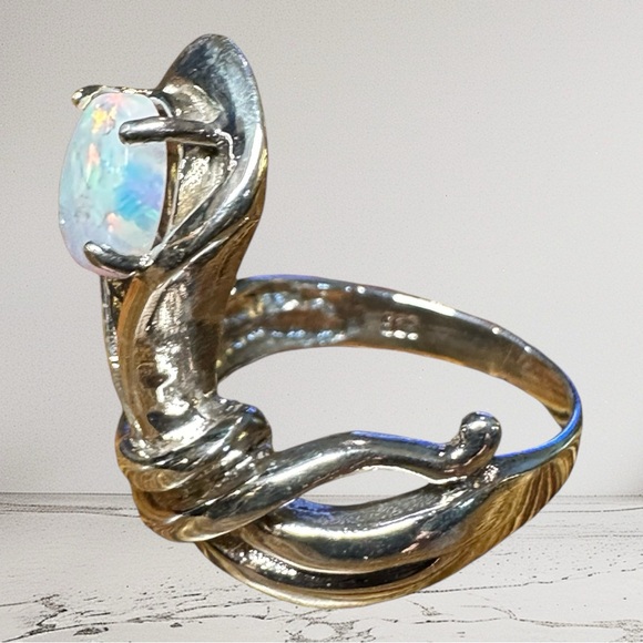 Opal ring Sterling Silver 925 Size 7.5 - Picture 3 of 9